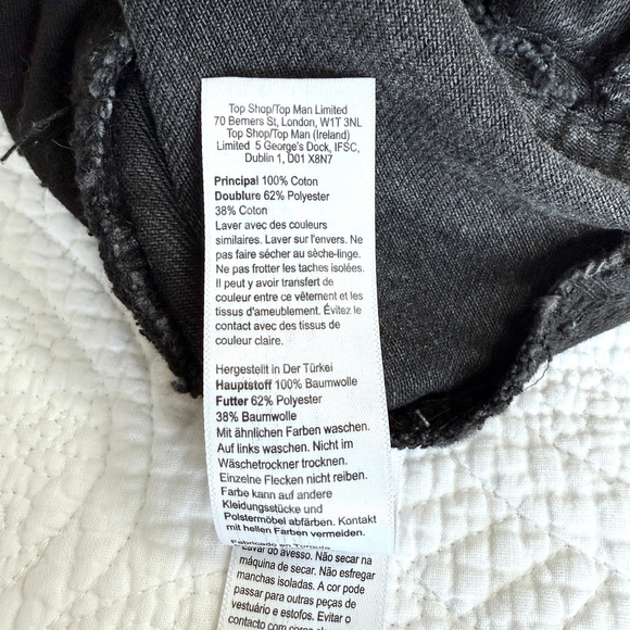 Topshop High Waisted Paperbag Black Denim Shorts Womens US 2 Cotton - Picture 7 of 10